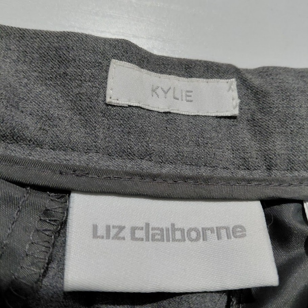 Liz Claiborne Kylie Gray Pleated High Rise Straight Leg Dress Pants Womens 6 NEW - Picture 5 of 14
